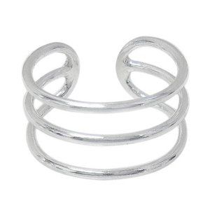 Sterling Silver 925 Style Ring With Triple Bar